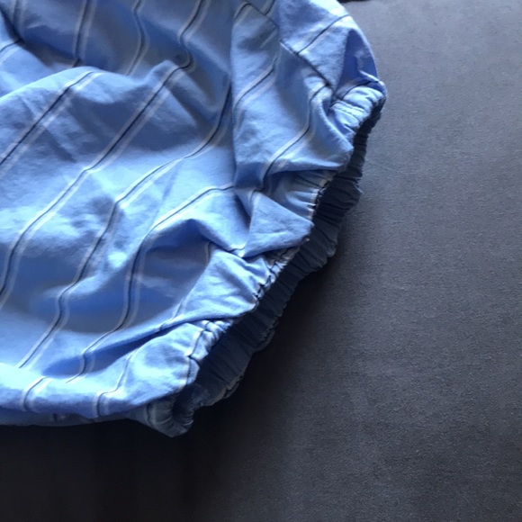 FREE ASSEMBLY light blue wrap top with stretch waist and 3 quarter sleeves Small - Picture 9 of 10